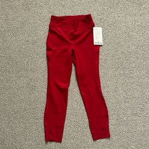 Lululemon NWT Base Pace HR tight 25” DKRD dark red size 8